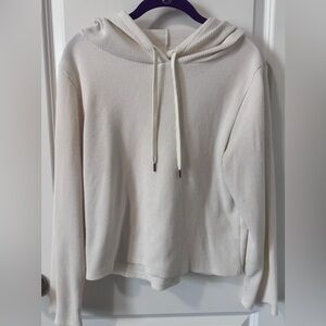 Women's Cream Waffle Knit Hoodie Top